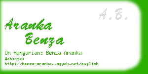 aranka benza business card